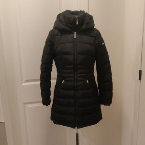 Quarter Bibbed Puffer Jacket Laundry by Shelli Segal Women's Black In Med